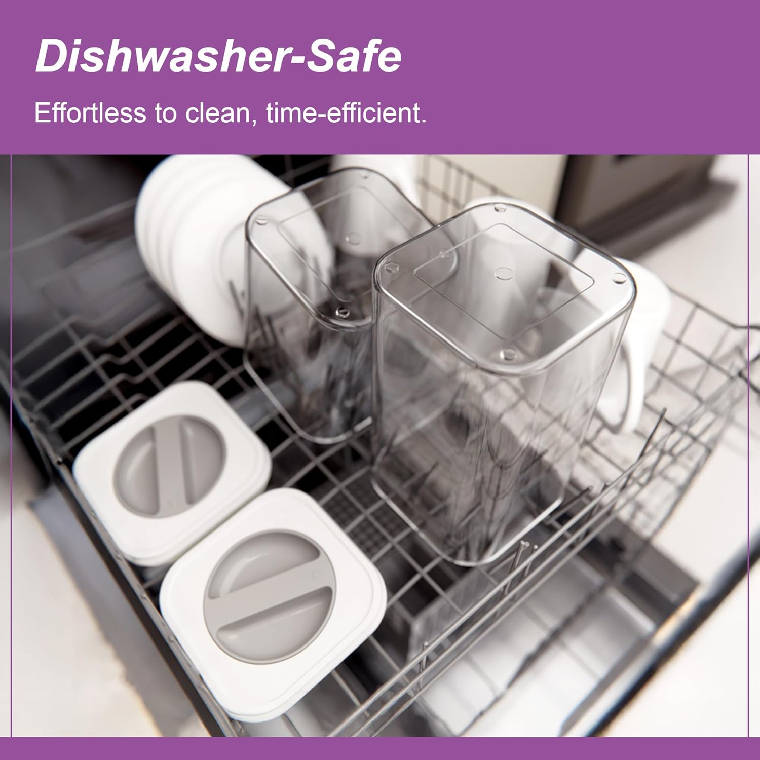 Amazing Abby - Carol - 112-Ounce Acrylic Canister (Set of 3), Plastic Airtight Food Container, Stackable for Pantry Storage, BPA-Free and Shatter-Proof, Perfect for Home and Commercial Use - Image 3