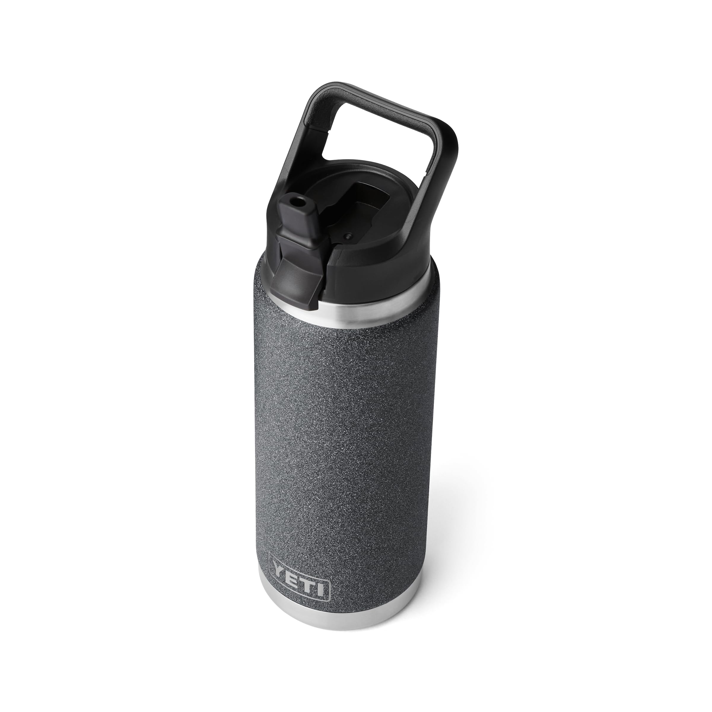 YETI Rambler 26 oz Bottle, Vacuum Insulated, Stainless Steel with Straw Cap, Black Stone