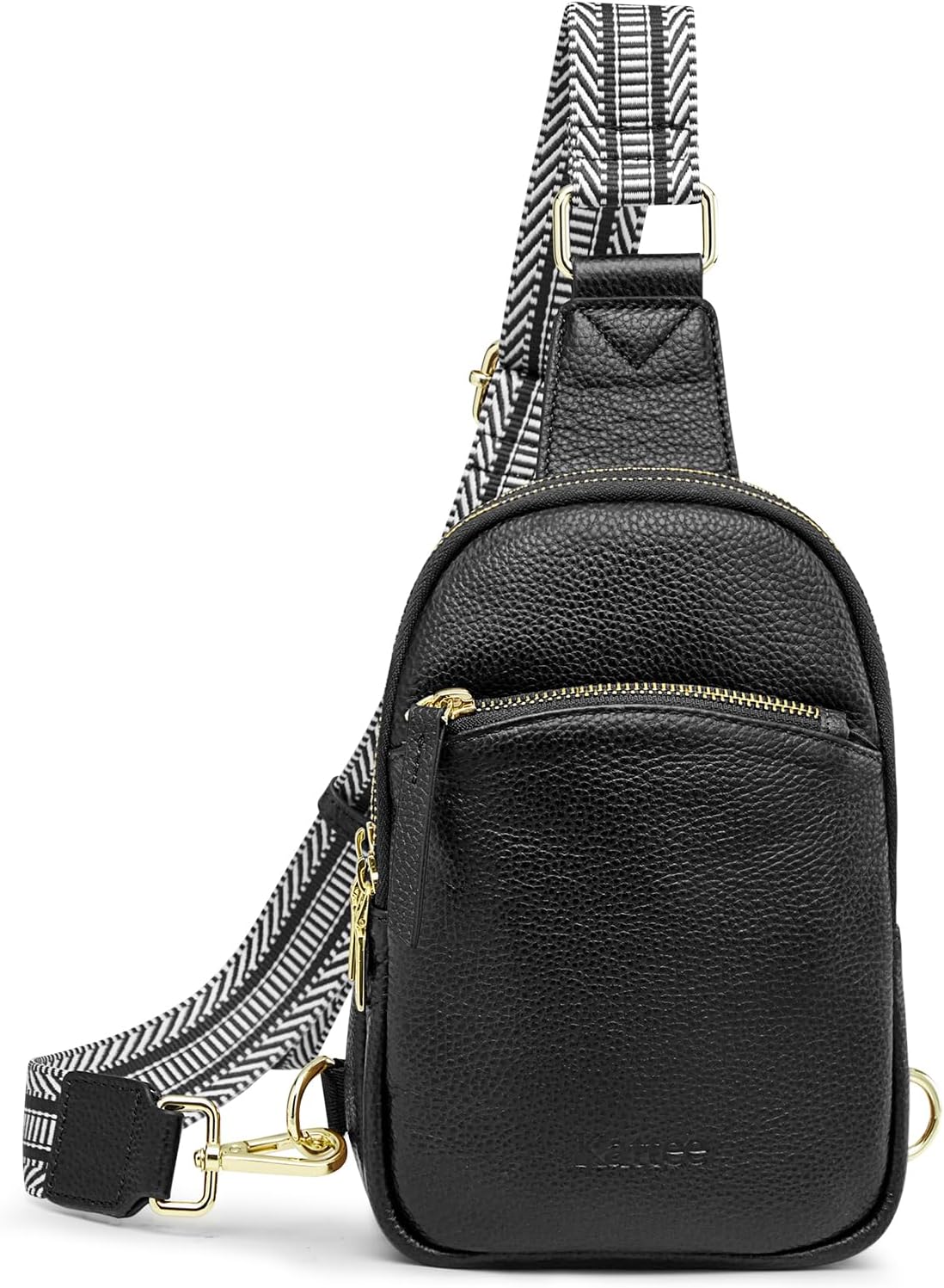 Kattee Sling Bag for Women, Small Genuine Leather Crossbody Chest Bags Fanny Packs, Soft Shoulder Daypack Travel Outdoor