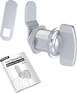 Naissian 1 1/8 Inch Thumb Lock,RV Compartment Latch,Shower Door Lock Latch Keyless Thumb Twist for RV Camper Storage,Chrome Finished, Pack of 1