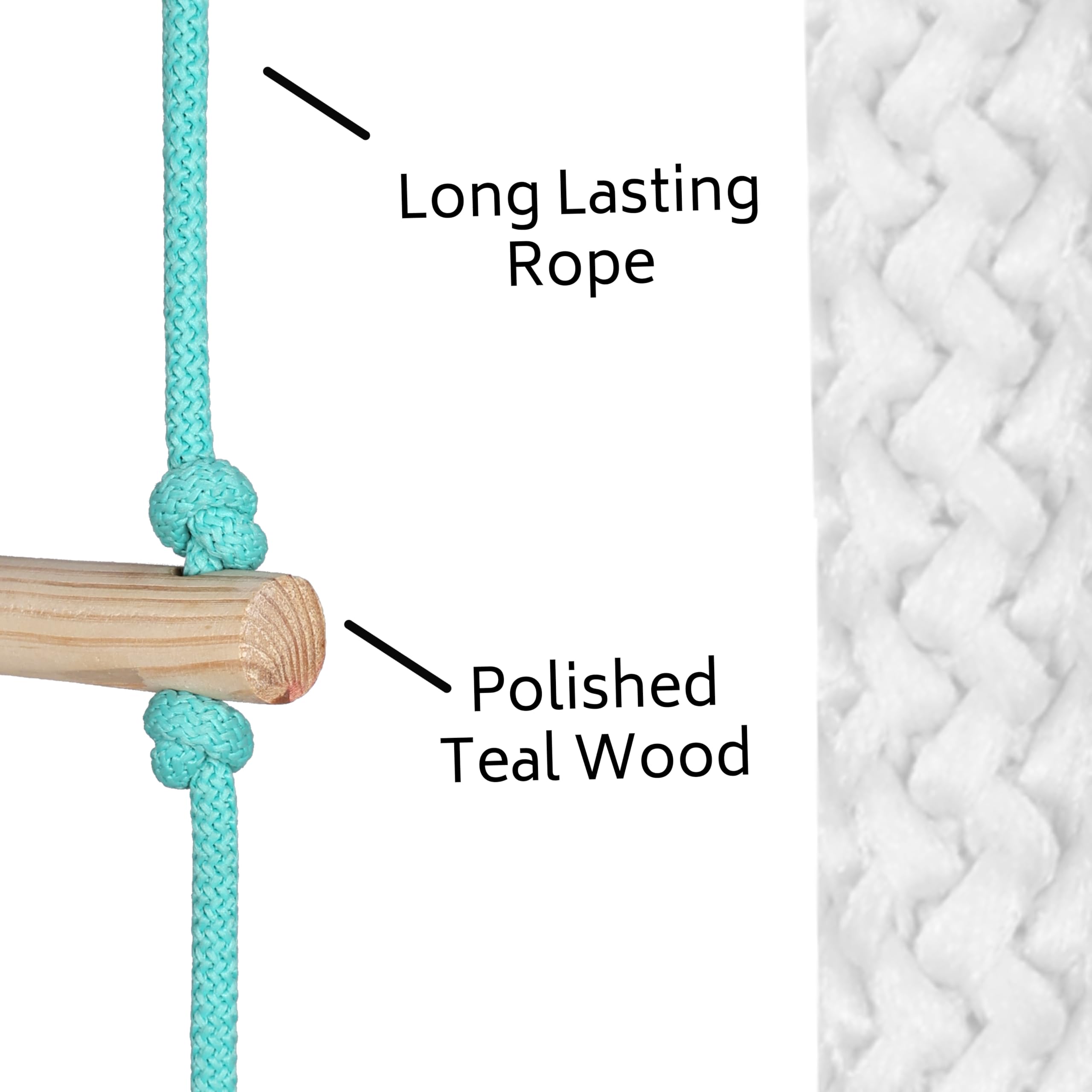 VIXERA Rope Ladder for Kids | Climbing Ladder for Kids | Wooden Ladder for Physical Activity | Indoor Outdoor Games for Kids 3