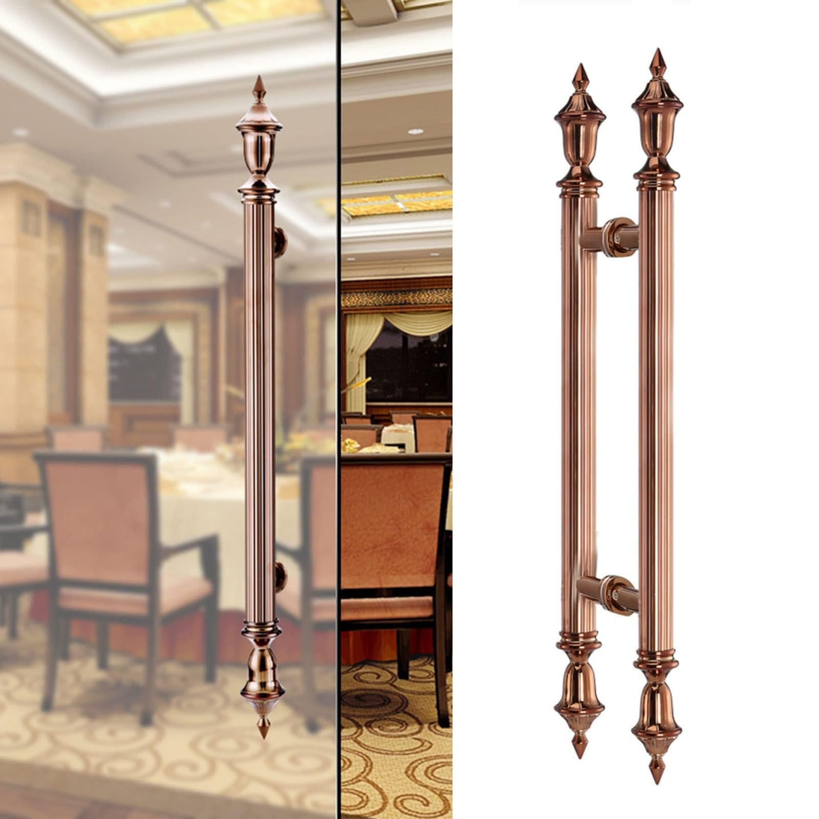 MXXQRHF Antique Bronze Double Sided Sliding Glass Door Pull Handle - 150cm (59") for Home, Office, Store & Meeting Halls - Elegant Wood Door Handles