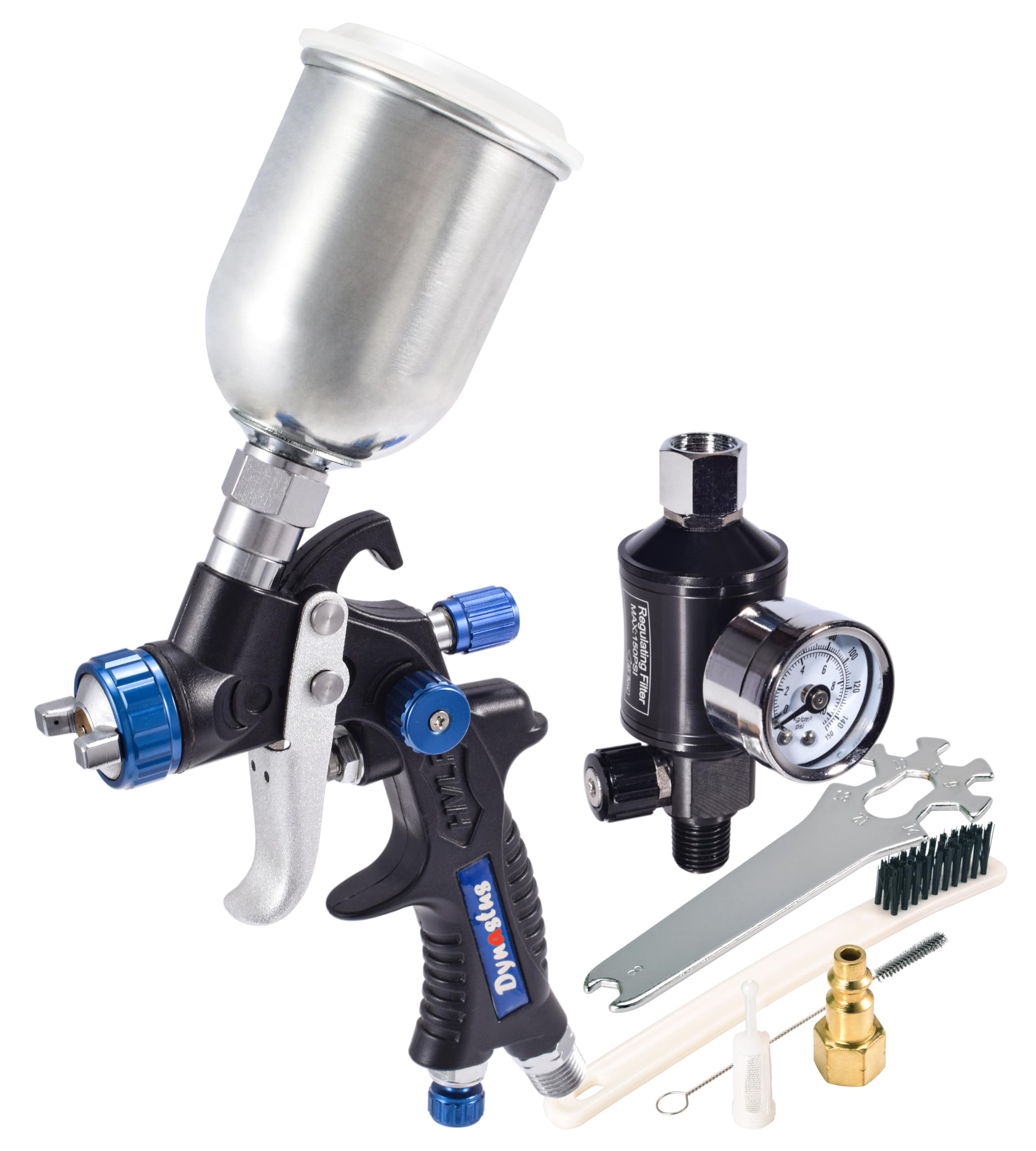 - Dynastus Touch Up Composite HVLP Air Spray Gun Detail Paint Sprayer Spot Repair, with Digital Air Pressure Regulator