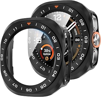 2 Hard PC Case Screen Protector for Samsung Galaxy Watch Ultra 2 47mm Black