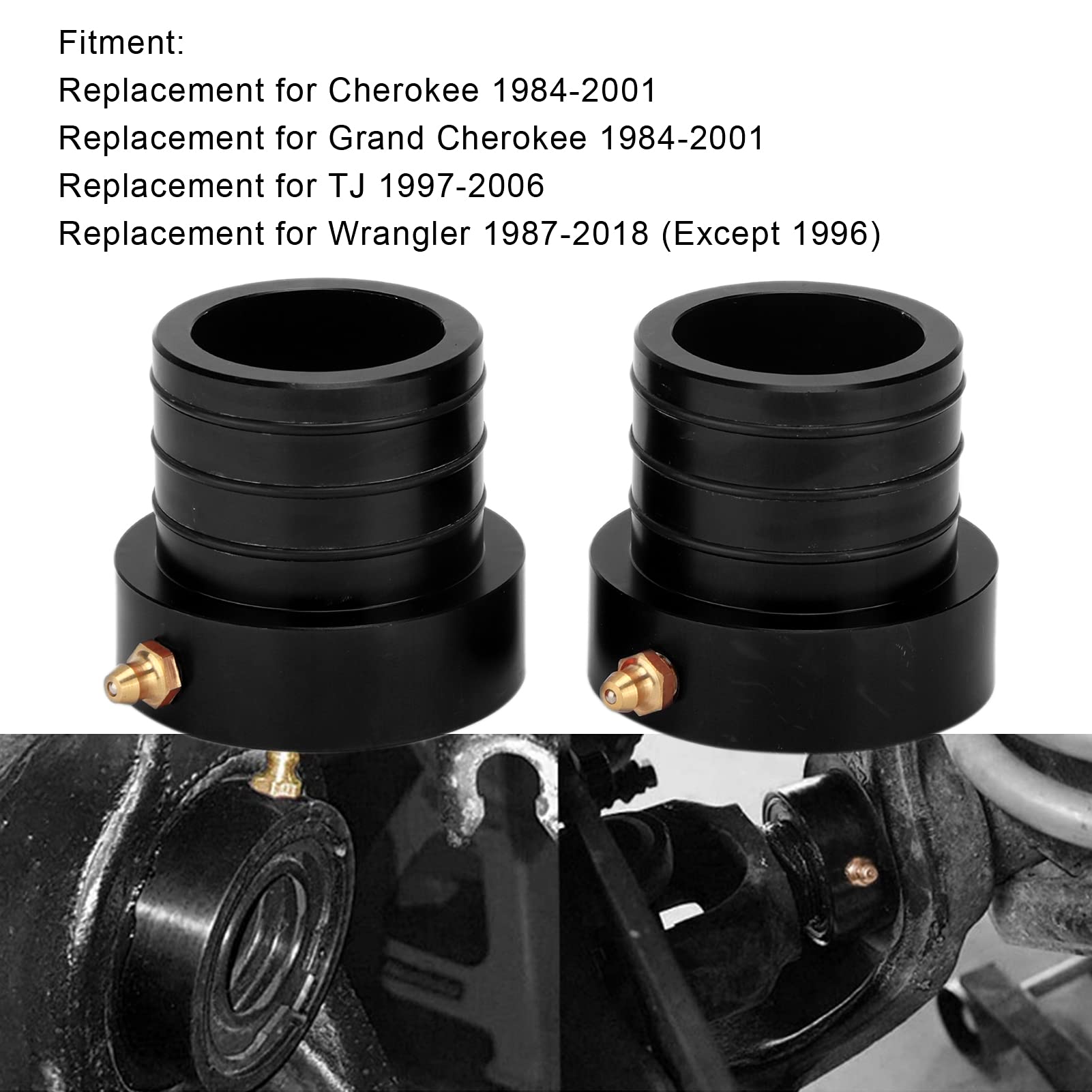 Kit de Sello de Tubo del Eje Delantero MG21103 par de Repuesto para Grand Cherokee Dana 30 44 1984 2001 (BLACK)