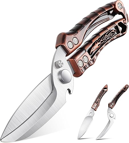 Miniatura 8 de Dream Reach Tijeras para aves de corral, tijeras de cocina resistentes para alimentos con mango ergonómico, tijeras culinarias japonesas de acero de