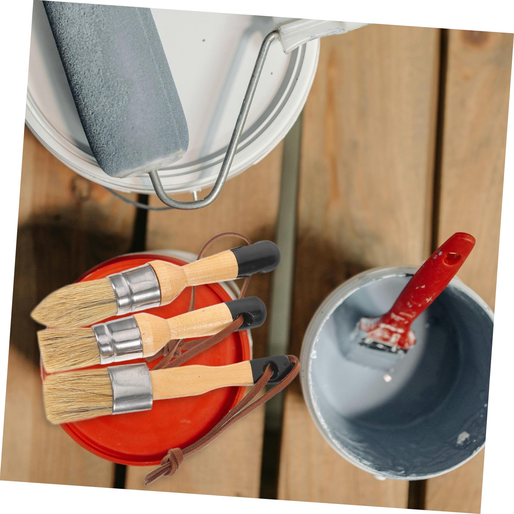 POPETPOP 2 Series Juego De Pinceles House Sloan Brushes Kit para Teñir Tizas para Interiores Manualidades Oscuras Pintura Mate Pincel para Muebles Pincel Redondo para 3 Piezas*2