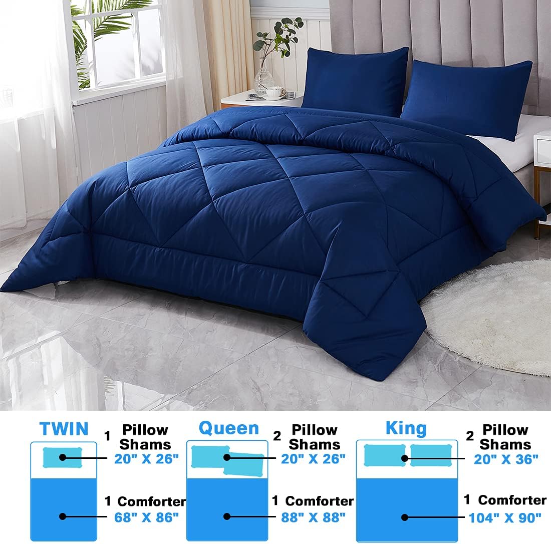 Friendriver 3pc Comforter Sets, Ultra Soft Comforter Set with 2 Pillow Sham, All Season Down Alternative Bed Comforter Set, Breathable and Comfortable Quilted Duvet Insert, Machine Washable : Home & Kitchen