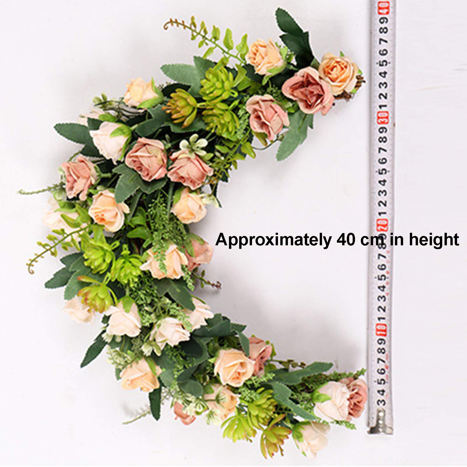 LIU- Mondform Simulation Rose Saftig Blumenkranz Ornamente Für Zuhause Haustür Wand Fenster Hochzeit Urlaub Party Dekor