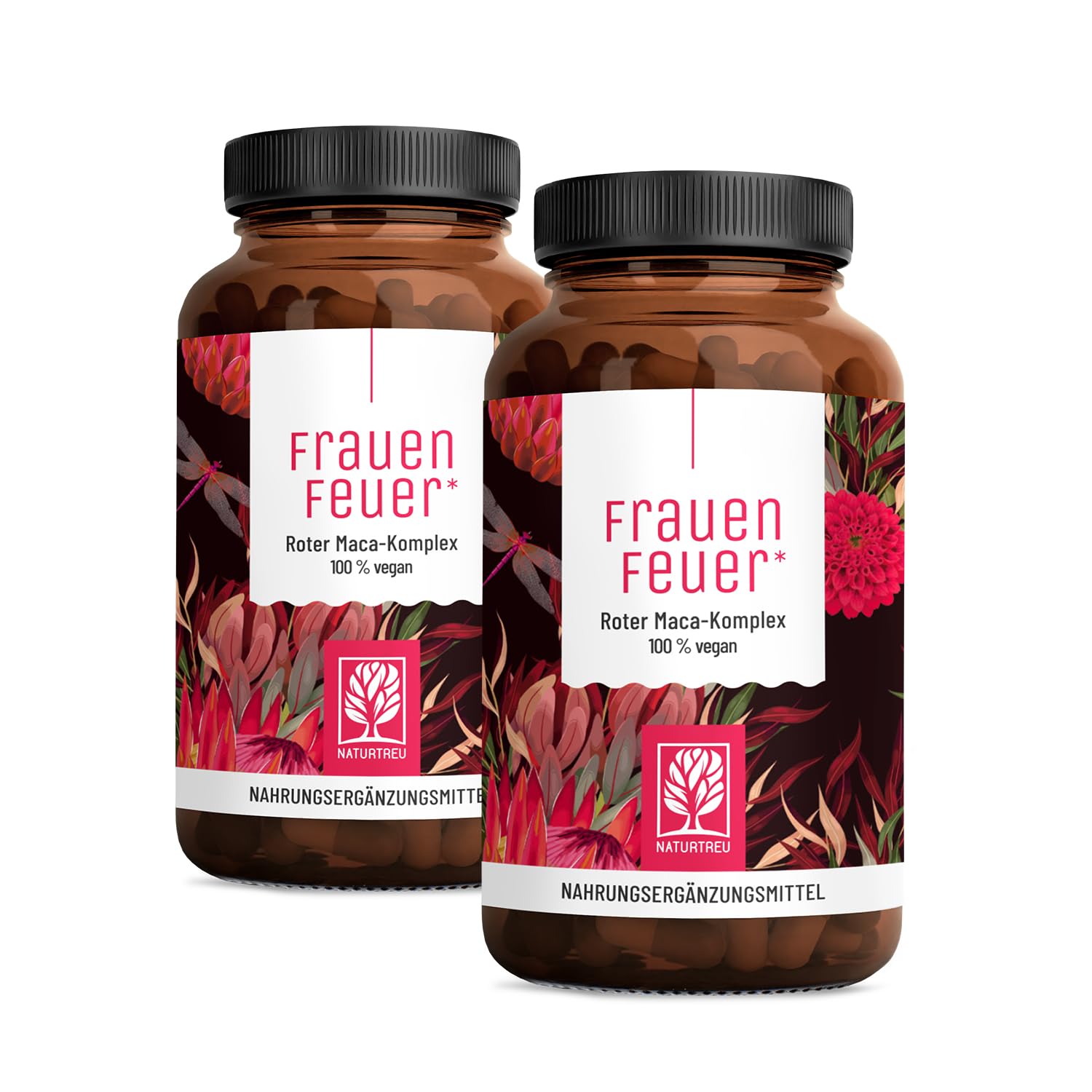 Maca Extrakt Rot 10:1 hochdosiert - Maca Komplex mit Salbei, Tribulus, Bockshornklee, Vitamin B6 & Zink für Frauen - 240 Kapseln - vegan