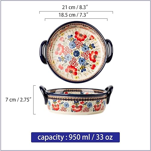 Miniatura 3 de Platos para hornear para horno, cacerola redonda de 1 cuarto de galón para horno-crisantemo-redondo 32.1 fl oz