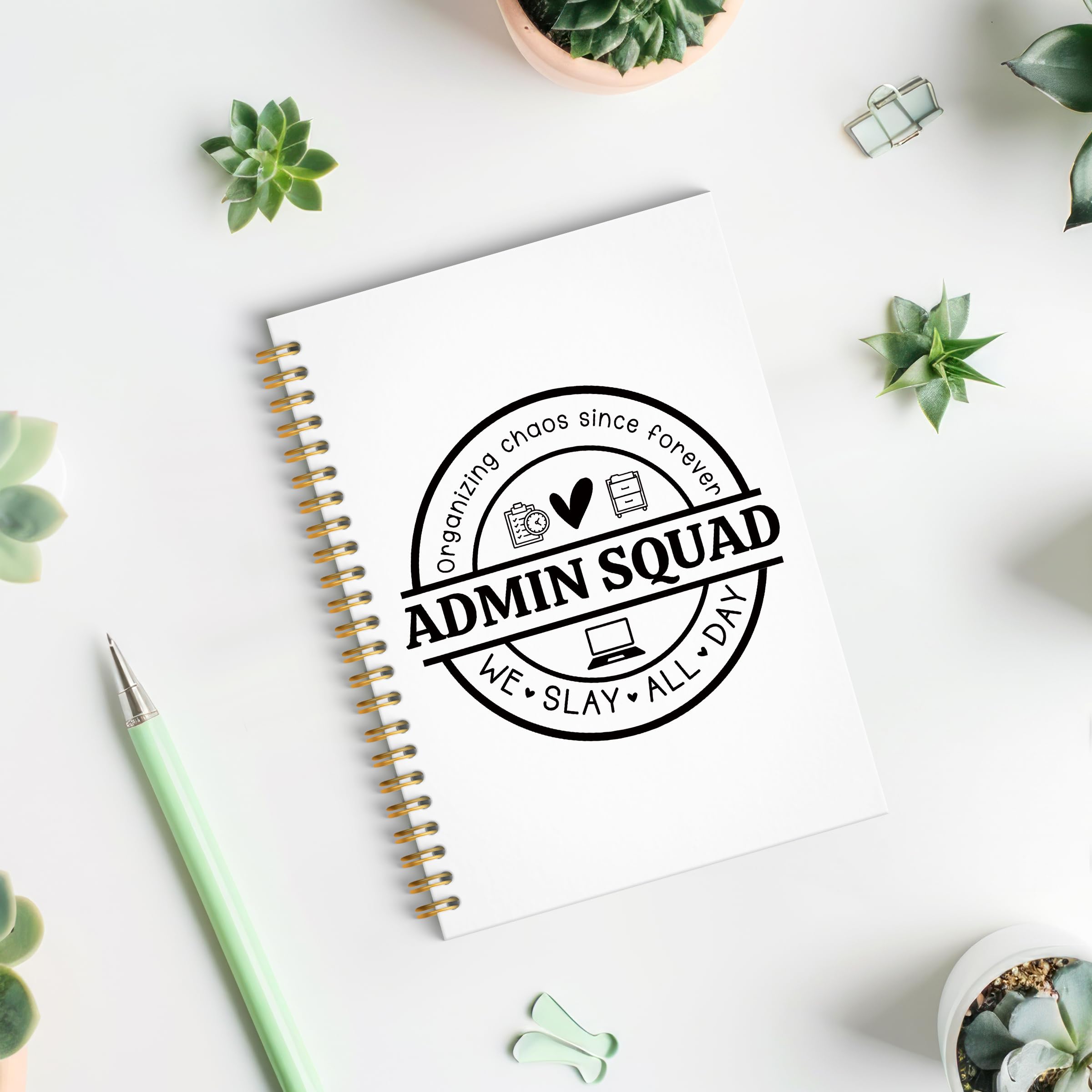Admin Squad Office Glitter Spiral Notebook, Administrative Assistant Gifts Journal, School Administrator Staff Hardcover Notebook Journal for Writing Note Taking, 5.5x8.3 Inch