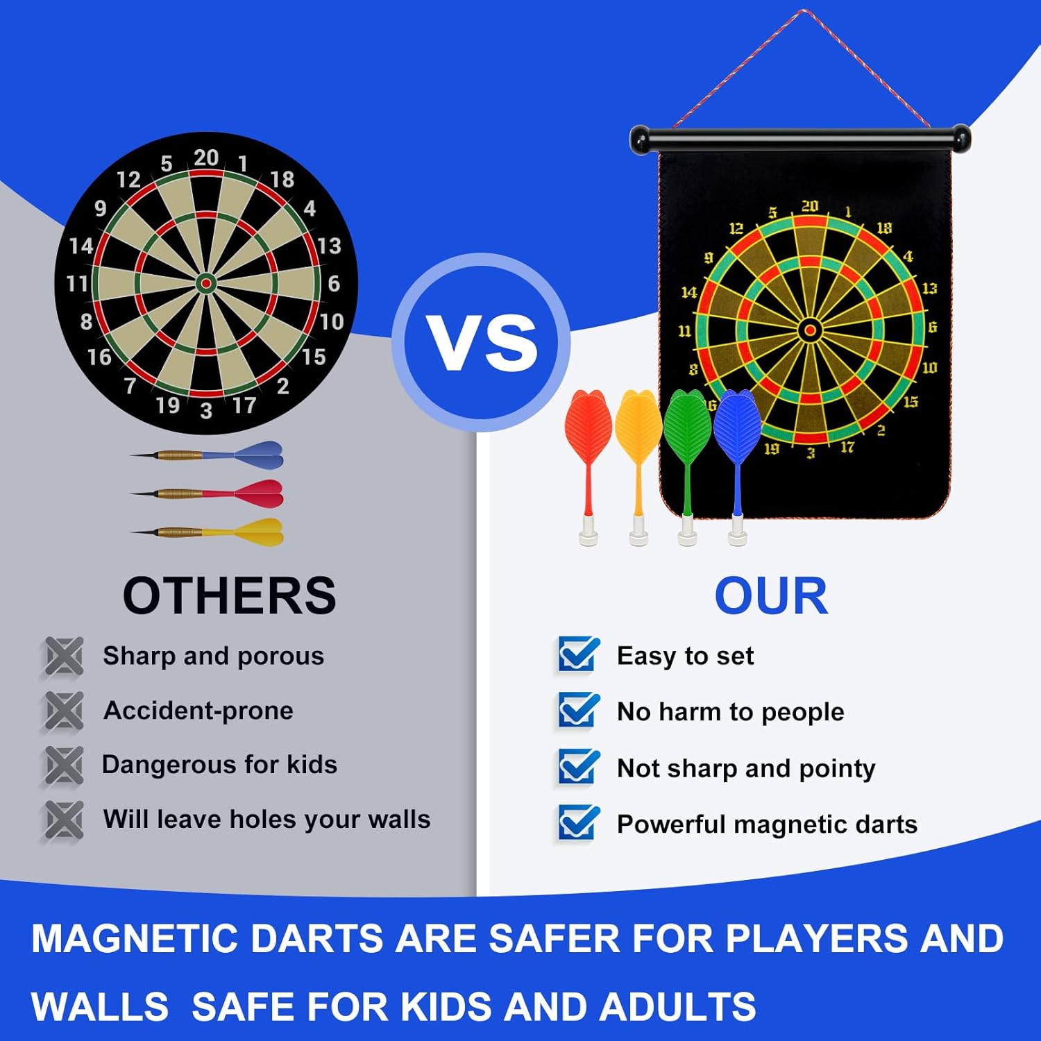 Magnetic Dart Board Outdoor Game Suitable for Children to Play Comes with 12 Darts Best Toys Gifts for Teenage Boys Girls Age 5 6 7 8 9 10 11 12 Years (12 in) - Image 4