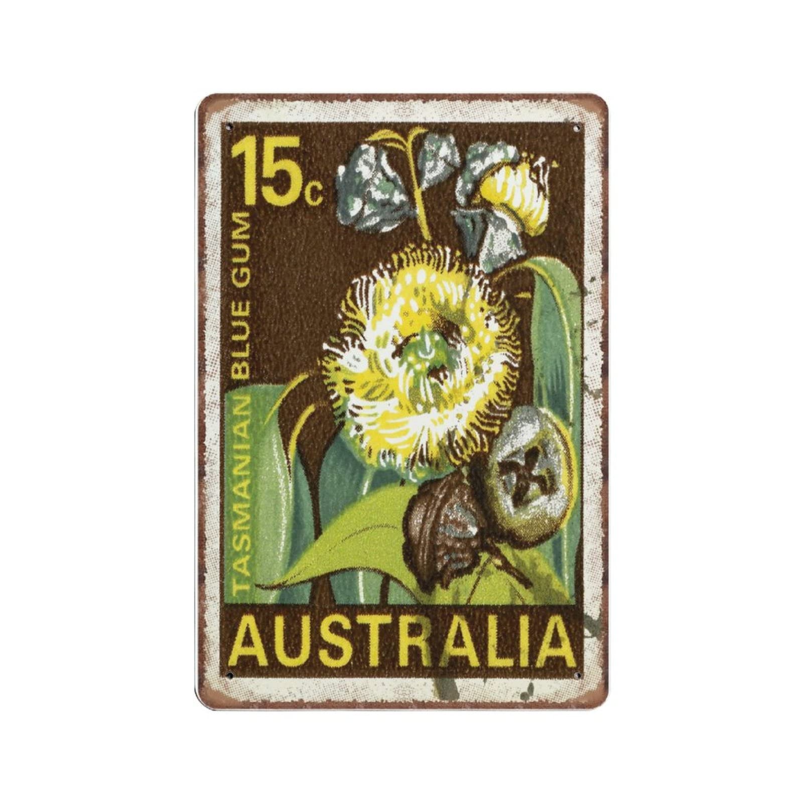 rayprint Australia Art of Botanical Tin Signs of Eucalyptus, Botanical Wall Art Funny Vintage Metal Sign Plaqu Poster Wall Art Pub Bar Kitchen Garden Bathroom Home Decor, 20x30 cm