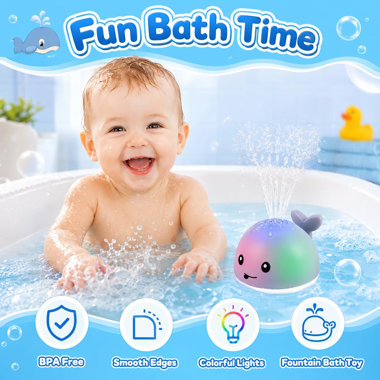Light Up Whale Bath Toys for Babies - FREE SHIPPING -7
