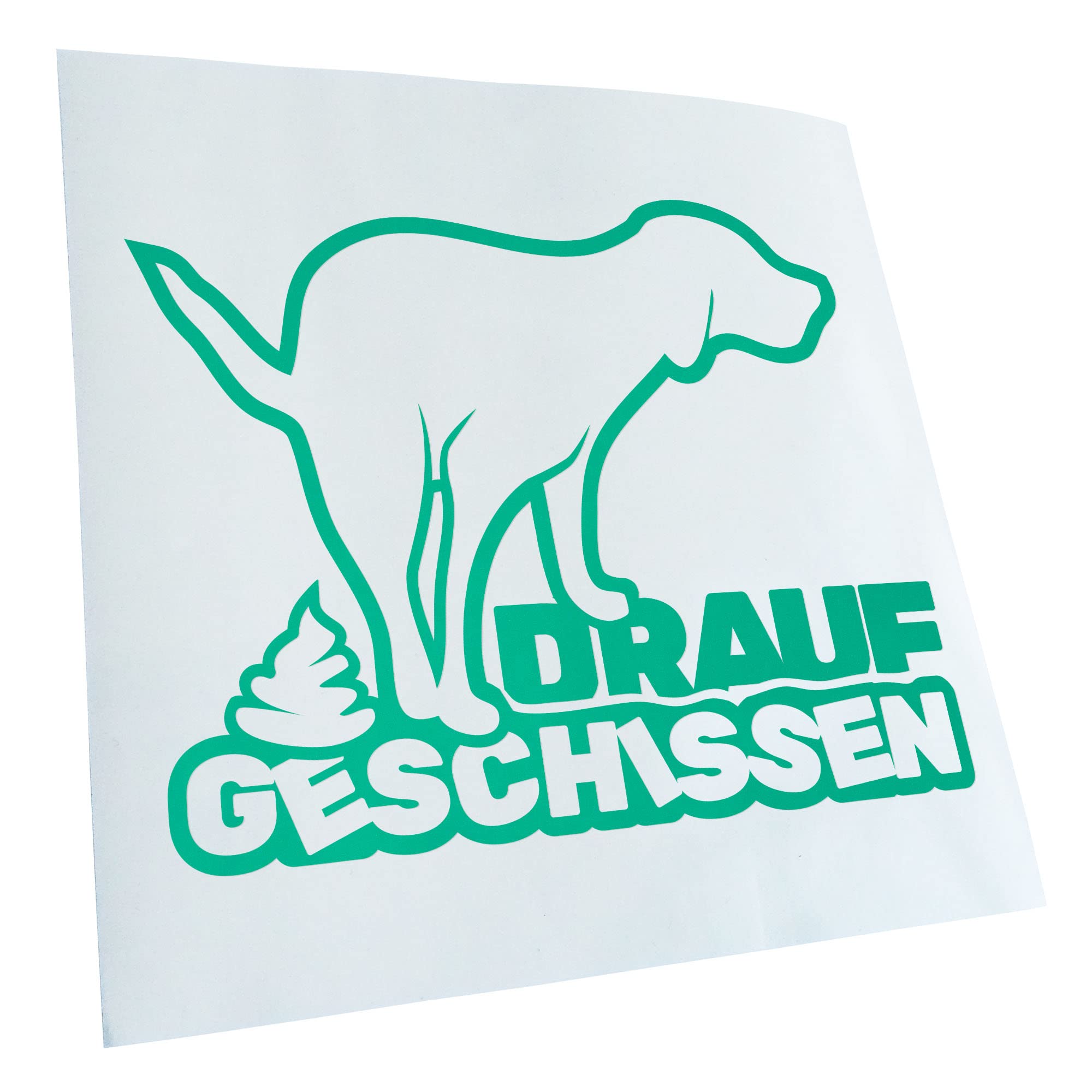 Kiwistar - Car Sticker - Turquoise - 60 x 48 cm Drauf geschissen - Scheiße - Kacke - Rear Window Car Sticker Weatherproof for Car Truck Moped Truck - Sticker Exterior Self-Adhesive Tuning Accessories