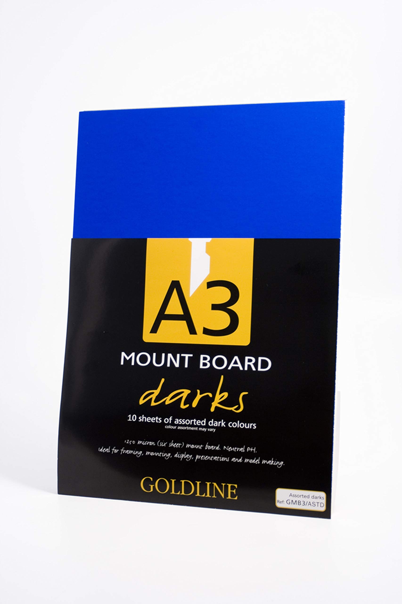 Clairefontaine GMB3/ASTDZ confezione di controcollati Goldline - 10 fogli controcollati con anima carta avorio - Assortimento Scuro- 1,25 mm A3 29,7x42 cm - IDeale per telaio
