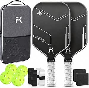 T700 Carbon Fiber Pickleball Paddle Set of 2, 16mm Honeycomb Core, Textured Surface for Spin & Control, Cushioned Grip, USAPA Approved