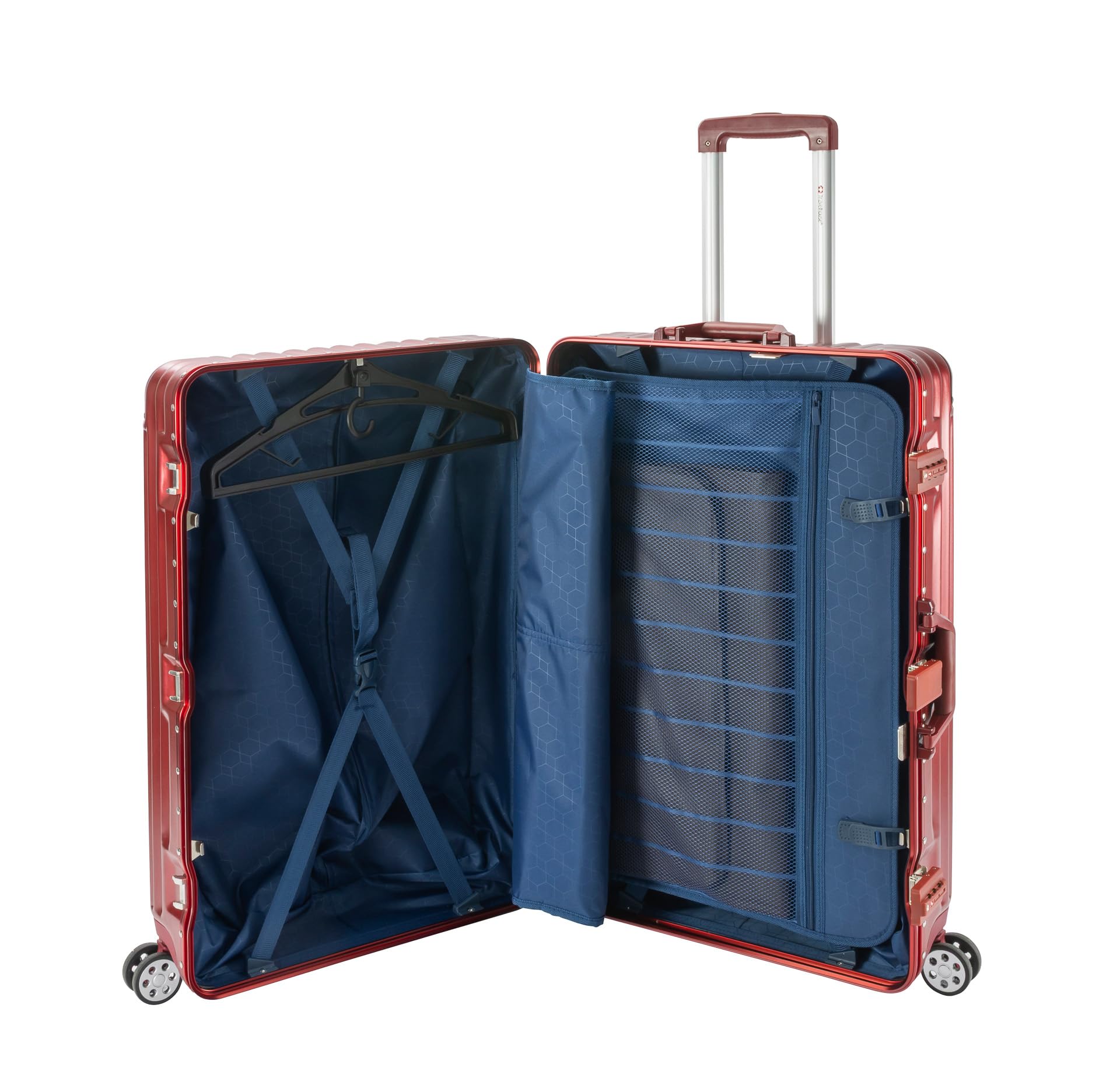 Travelhouse London T1169 walizka podróżna na kółkach, z aluminiową ramą, różne rozmiary i kolory, czerwony, Koffer-Set (S+M+L), zestaw walizek