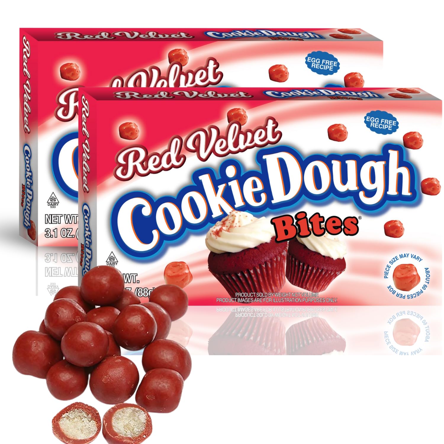 Amazon.com : Candylandia Red Velvet Cupcake Cookie Dough Bites