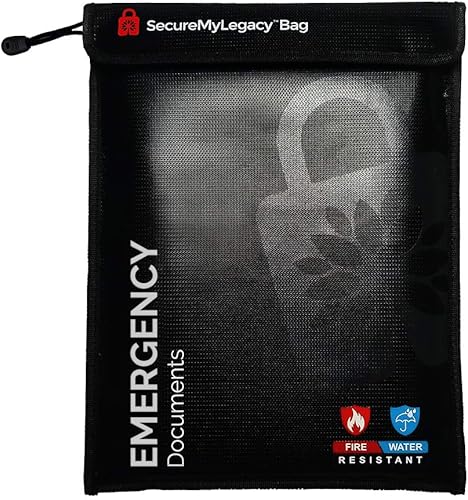 Miniatura 7 de Secure My Legacy - Bolsa ignífuga (paquete de 4) bolsas de documentos ignífugas, soporte para documentos de seguridad contra incendios con