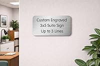 Custom Engraved 3x5 Brushed Silver Office Sign with Adhesive Backing - Personalized Text for Professional Suites