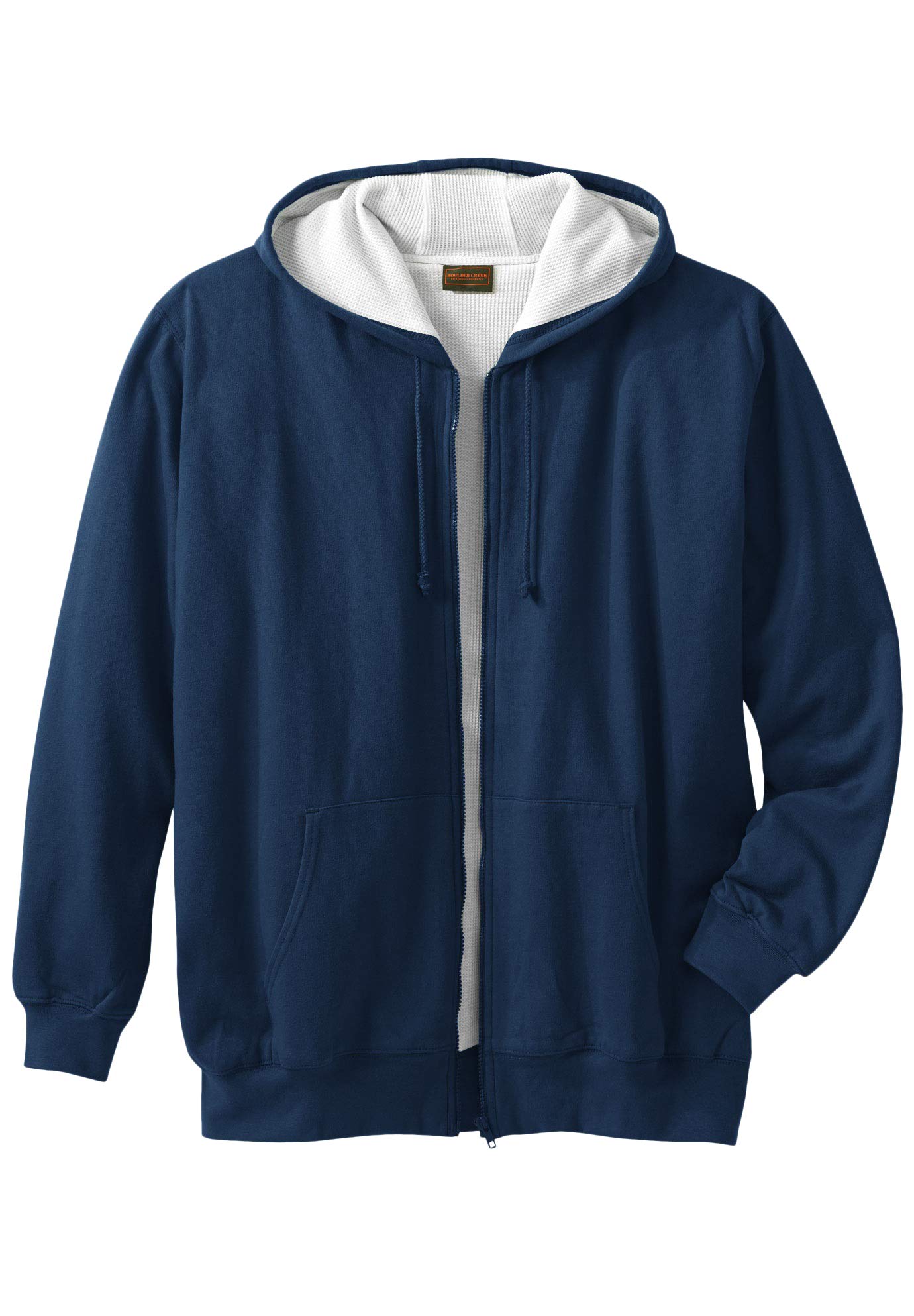 Boulder Creek by KingSize Men's Big & Tall Full-Zip Thermal Hoodie