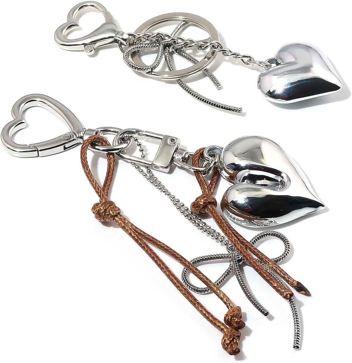 Heart Bow Charm Keychain - Y2K Key Chain, Cute Bag Purse Charms for Handbags Accessories - Jewelry Gift for Women - Image 4