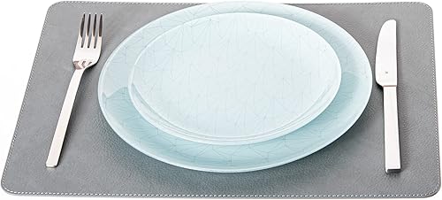 Miniatura 7 de Nikalaz Juego de 4 manteles individuales pequeños y 4 posavasos, manteles de mesa hechos en Europa de cuero reciclado, manteles individuales de 15.7