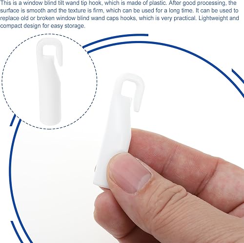 Miniatura 8 de Piezas de repuesto para persianas verticales, gancho para persianas y asa, gancho para punta de varita, abridor de persianas de plástico