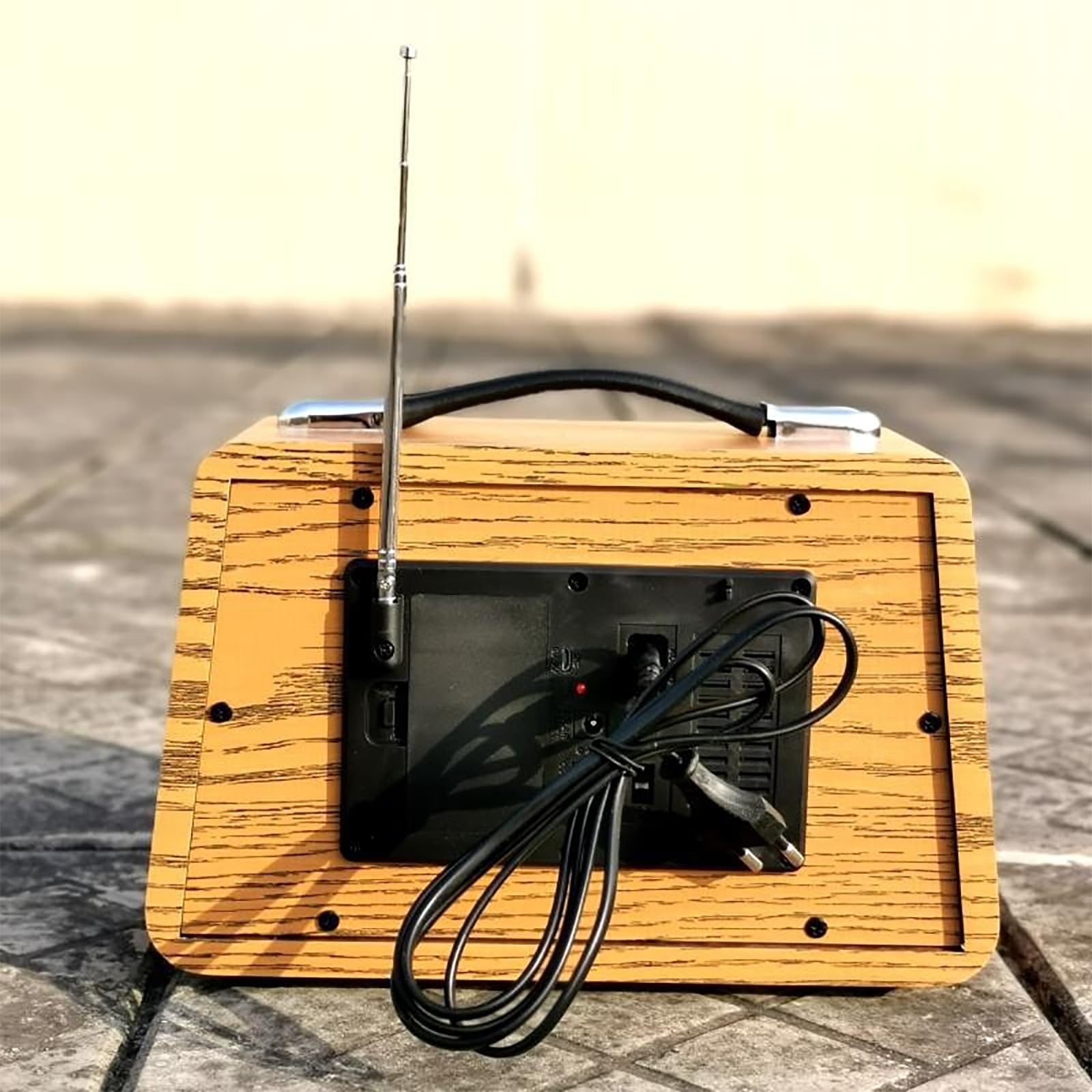 TsoLay Radio AM FM SW, 3 Bandes, Bluetooth, Portative, Bois, 3W, Rechargeable