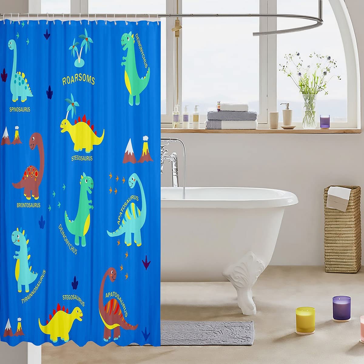 Tenda da doccia a forma di dinosauro, motivo: dinosauro, tenda da bagno per il bagno, motivo
