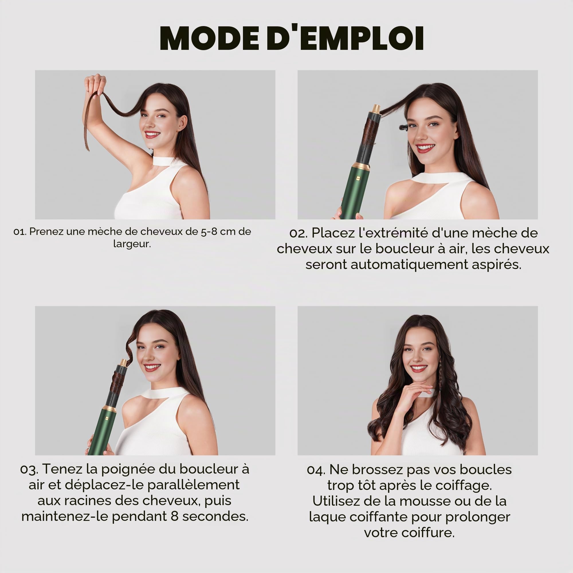 Air Brush 5 en 1 Hair Styler Airbrush 5 en 1 Air Styleravec Seche Cheveux, Brosse Soufflante, Fer a Boucler, Thermal Brush, Brosse Lissante Seche Cheveux 5 en 1 pour Sécher, Boucler, Lisser