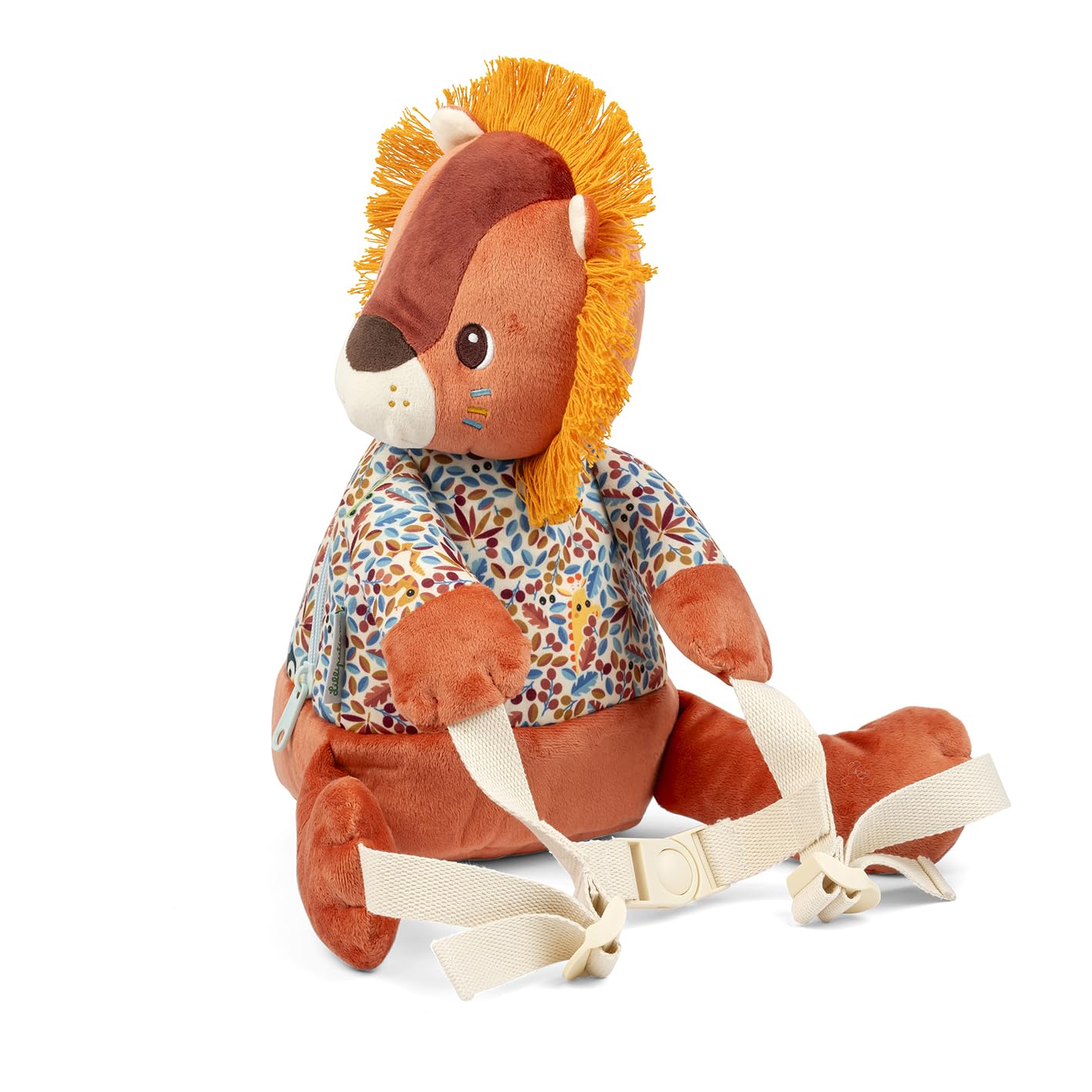 LILLIPUTIENS - Sac A Dos Doux En Forme De lion - Ocre – 30 cm - Convient Pour la Crèche - Cadeau Original Pour Tout-petits - Dès 12 Mois - 84489
