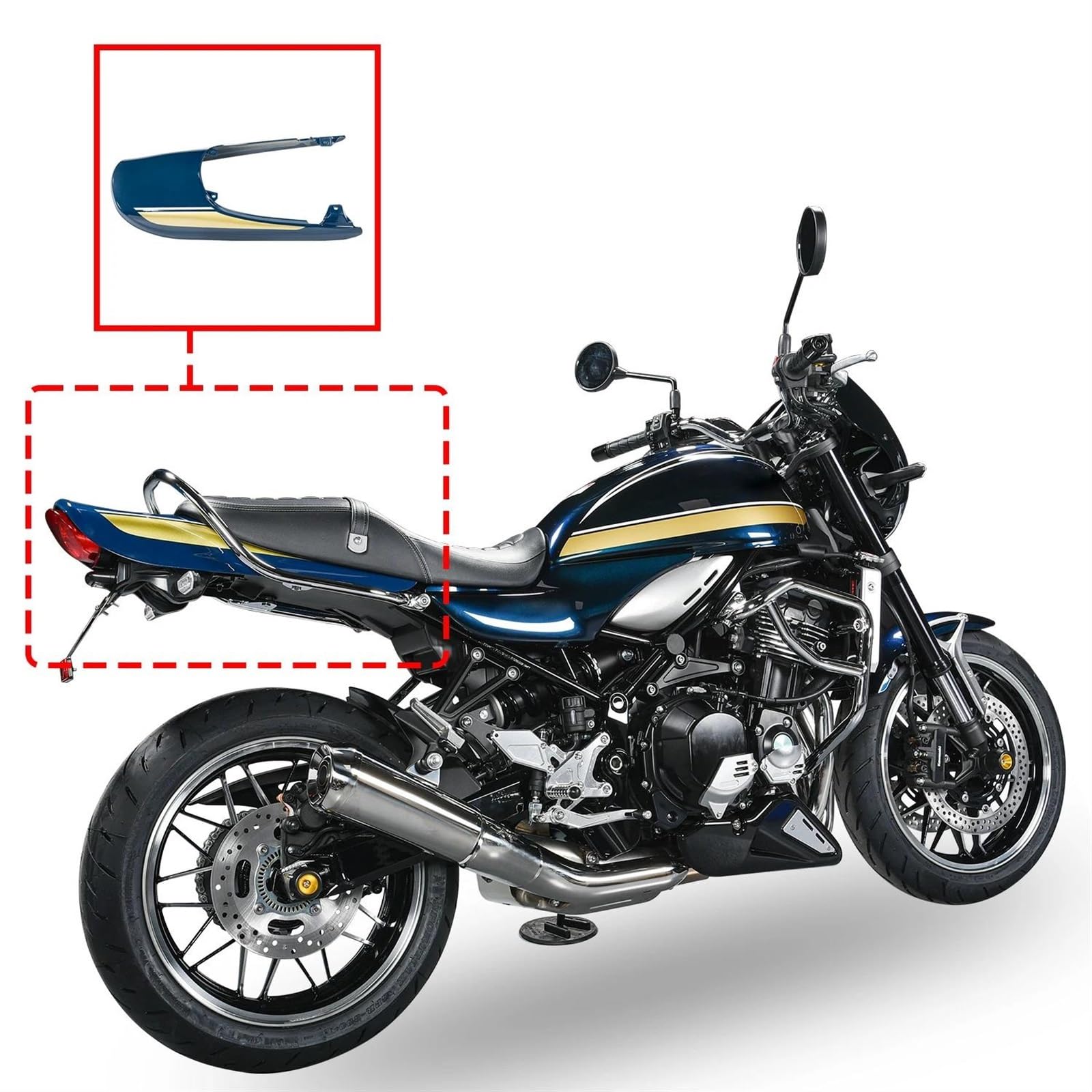 カワサキ 【爬虫類】 Z900 ABS 2017-2021 オートバイ後部助手席カウル