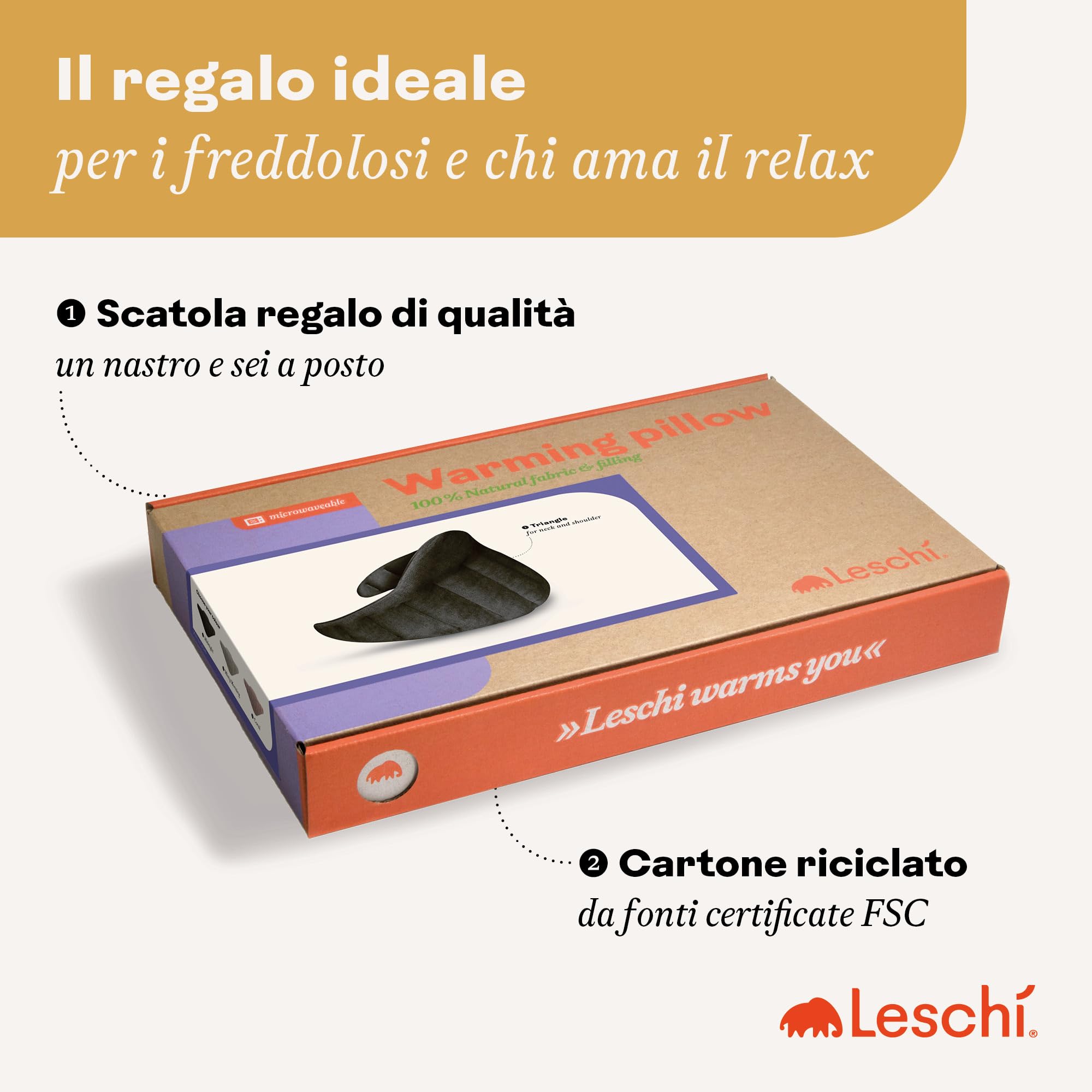 LESCHI XXL Cuscino termico per microonde (60x28cm), 100% cotone e grano biologico, cuscino riscaldante a 11 camere, rosa, ideale per alleviare tensioni su cervicale, spalla, schiena, collo