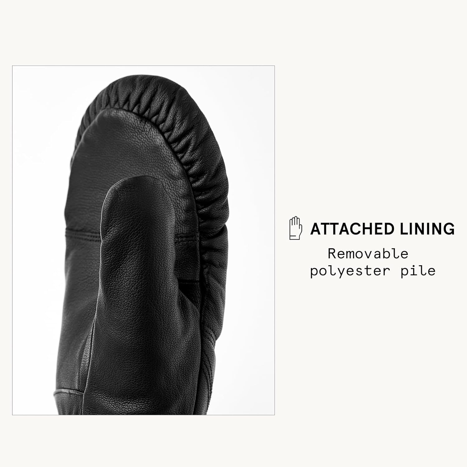 Hestra Unisex Leather Box Mitt, Leather Winter Ski Mittens for Alpine Skiing & Cold Winter Weather for Men & Women - Image 5