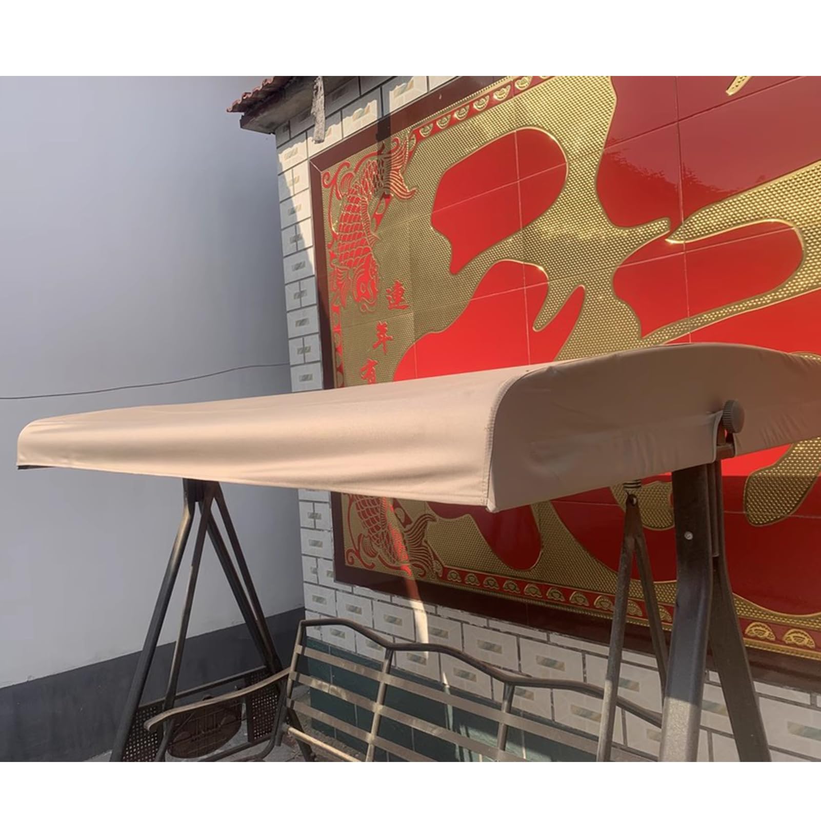 Baldacchino di Ricambio per Dondolo da Giardino per altalene da 2 3 posti,Impermeabile Anti-UV Copertura Superiore Baldacchino per Cortile Parco Balcone