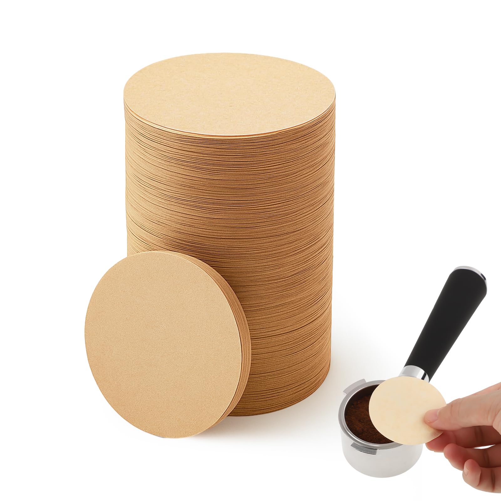 600 Pcs Coffee Filters Paper, 54mm Round Unbleached Coffee Filters, Disposable Natural Espresso Coffee Filters Compatible With Aeropress Coffee Makers, Espresso Makers
