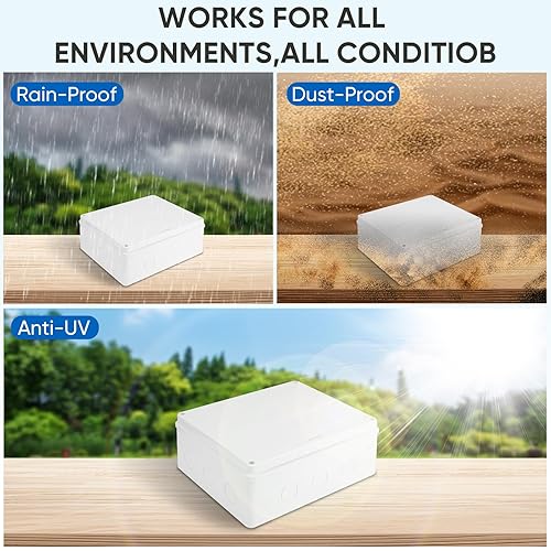 Miniatura 6 de TICONN Caja de conexiones repelente al agua, caja eléctrica IP65 ABS Caja de plástico Caja eléctrica (11.8 "x 9.8" × 4.7")