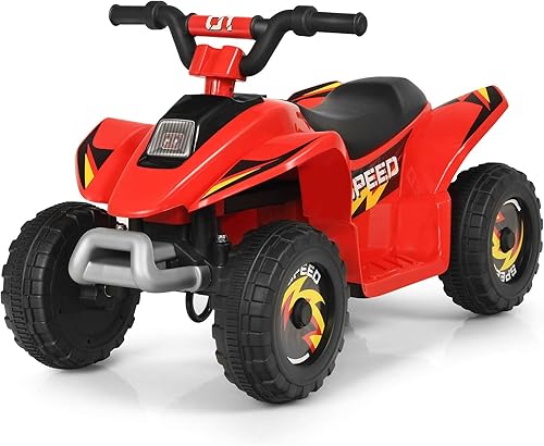 Miniatura 9 de OLAKIDS Vehículo de juguete cuádruple motorizado de 6 V para niños pequeños vehículo eléctrico de 4 ruedas con batería para niños y niñas con