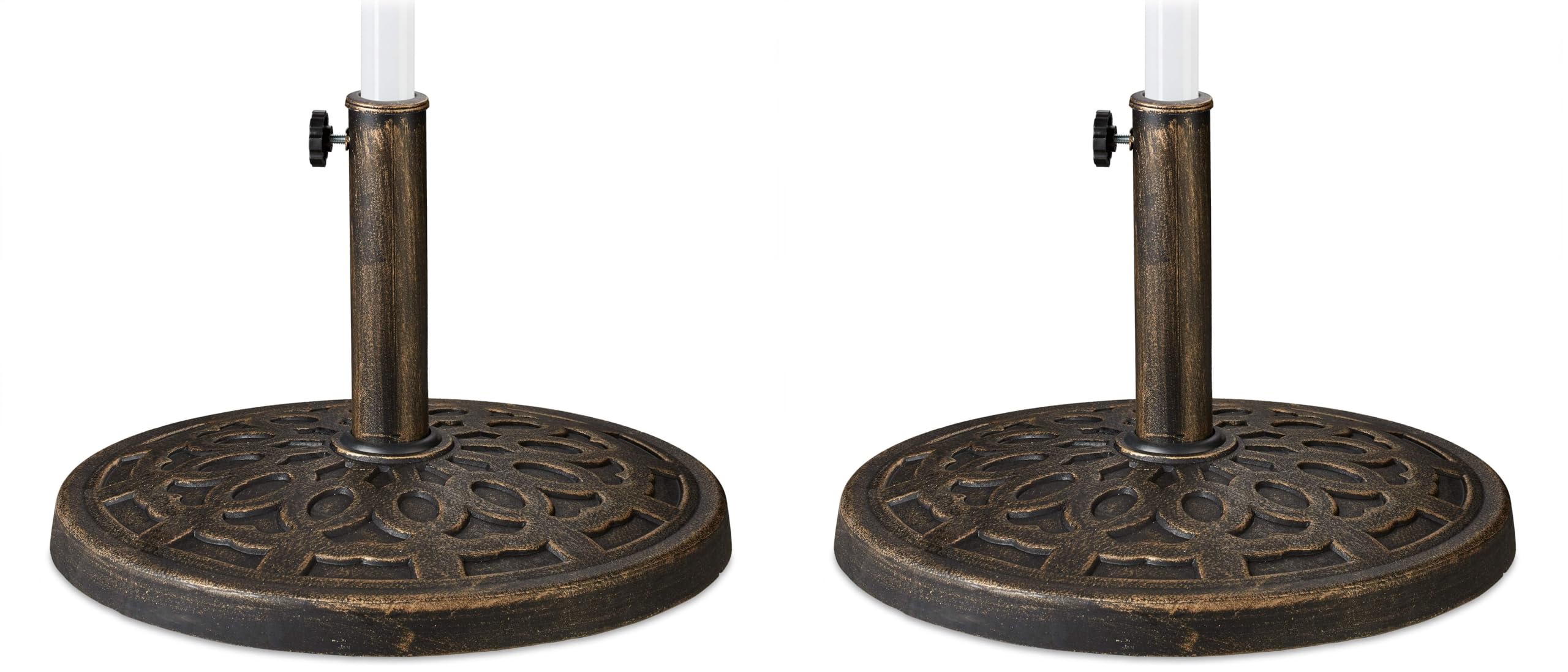 Support à parasol en fonte brun 49cm pour mât 38-50mm jardin