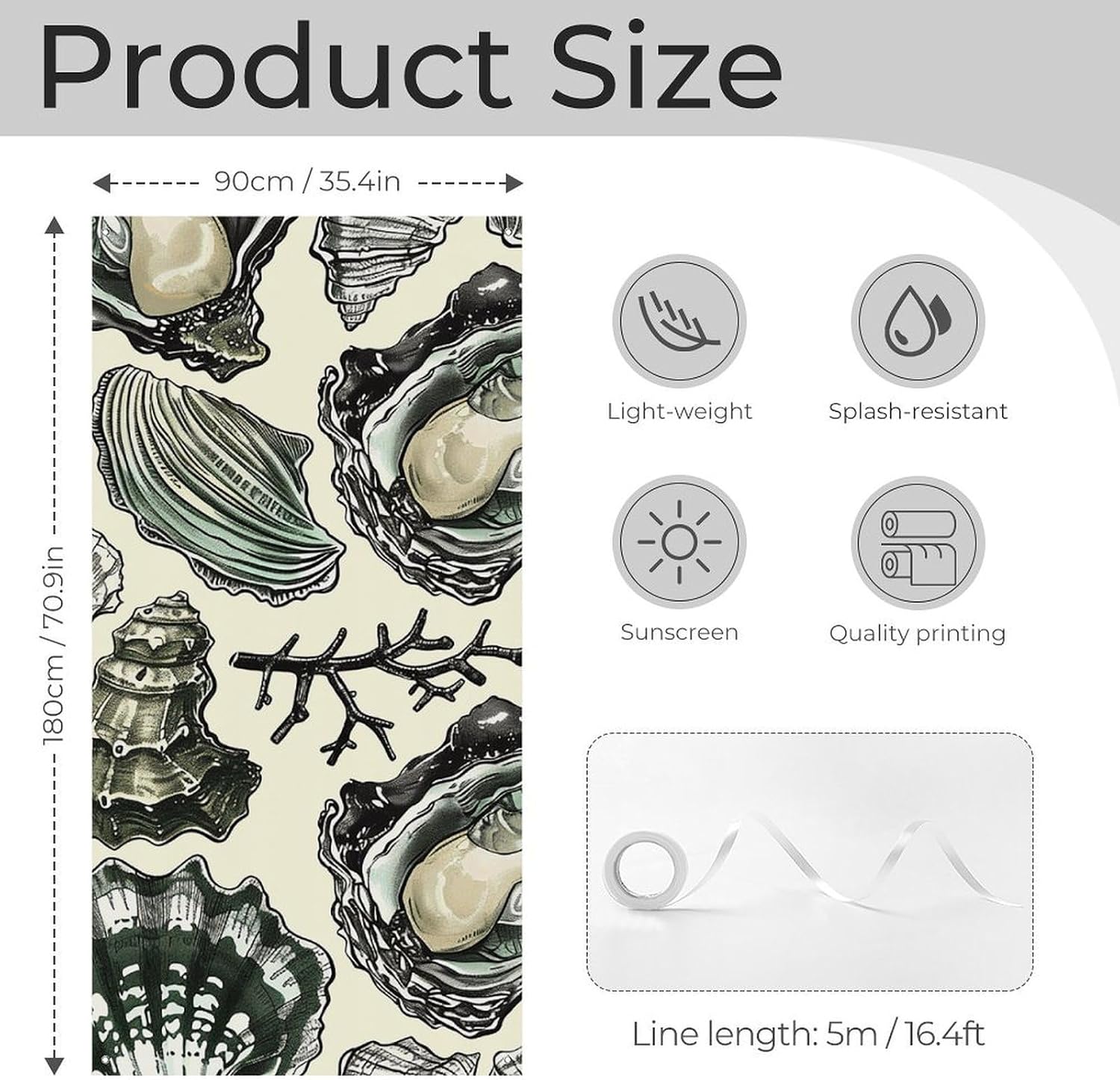 Oysters And Shells Decoration Door Banner Welcome Door Cover image 2