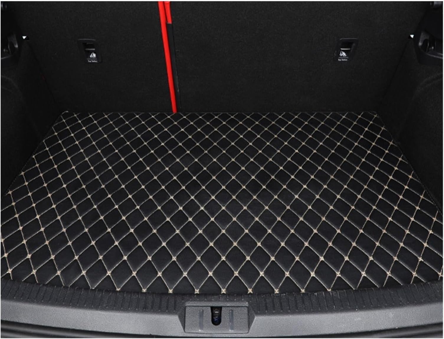 Floor Mat For For Mustang 2015-2022 2016 2017 2018 19 20 2021 Custom Car Floor Mats Car Foot Pads Automobile Carpet Cover Interior Accessories Car Mats(Trunk-BLAKE-BEIGE)