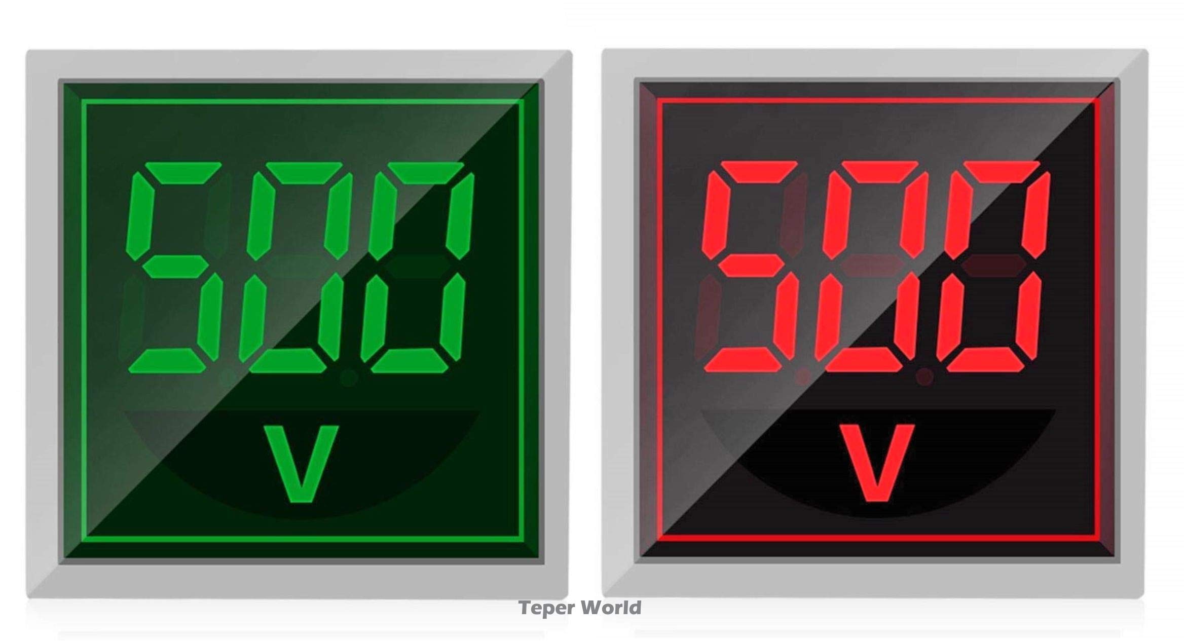 Robin Teper SAVR+G 2-Metar 511 Digital SMD Display Volt Meter,Big Digit Voltage Indicator Measuring Range 60-500 V AC,28 mm Lights Tester (Square,Atom,Red+Green) Pack of 2 (B08PBVMWFT) Amazon Price History, Amazon Price Tracker