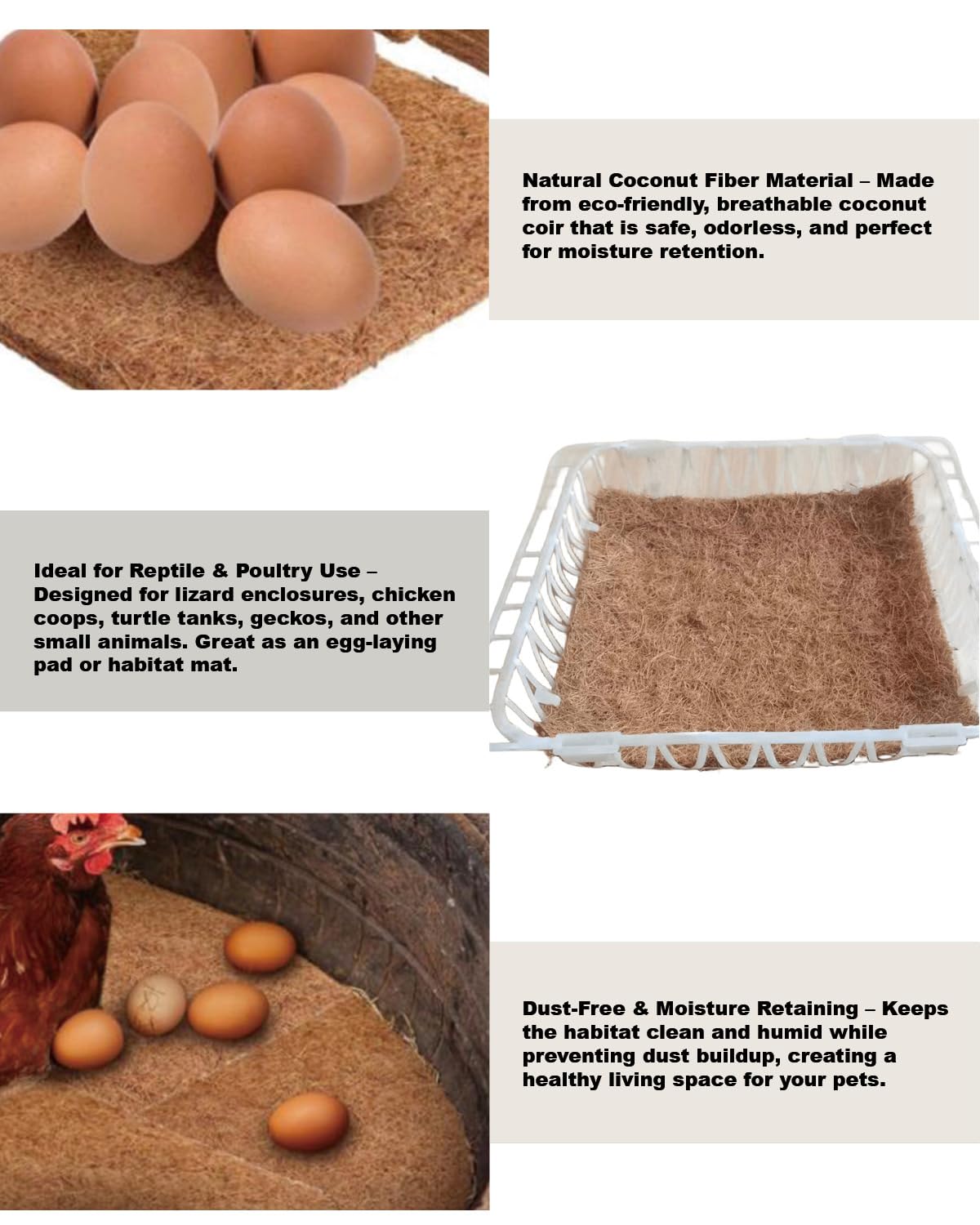 2 Piezas Esteras para Nidos de Gallinas,Insertos para Cajas Nido de Gallinas,Esteras de Coco Natural,Esteras Reutilizables para Nidos,Gallineros,Accesorios para Proteger Gallineros y Huevos,20cm