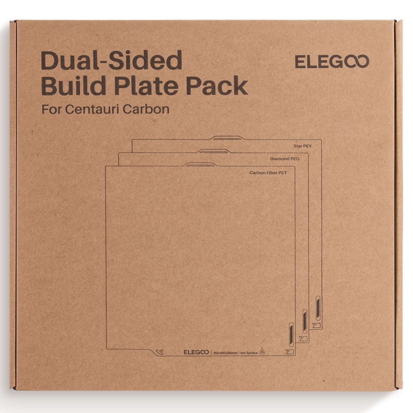 ELEGOO Płyta drukująca PEI 256 x 256 mm do drukarki 3D, opakowanie 3 elastycznych arkuszy stalowych magnetycznych z powierzchnią PEI, zdejmowane łóżko do drukowania ze stali sprężynowej do serii