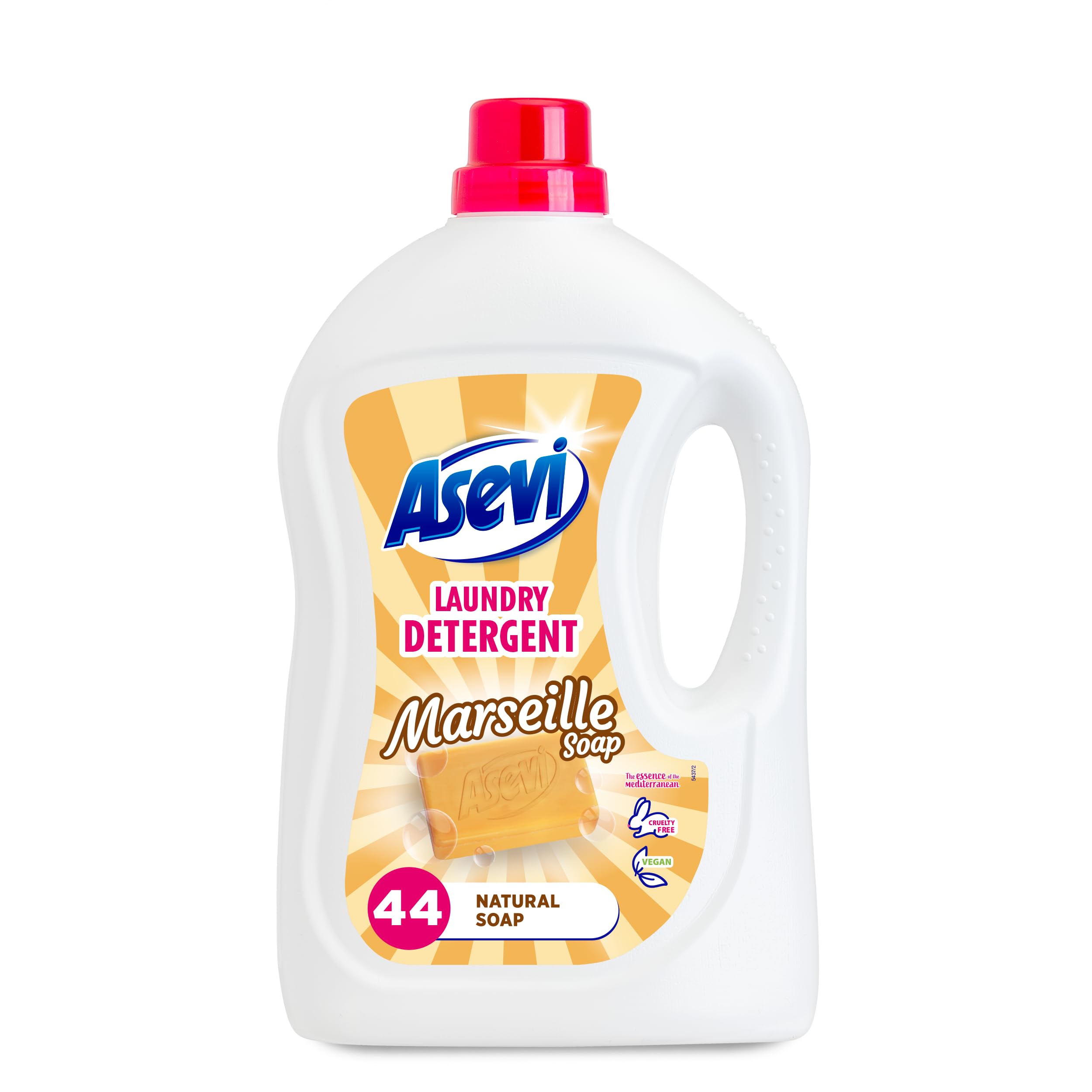 Laundry Detergent, Washing Liquid Detergent, Laundry Cleanser, 2376 ml, 44 Washes, Marseille Soap