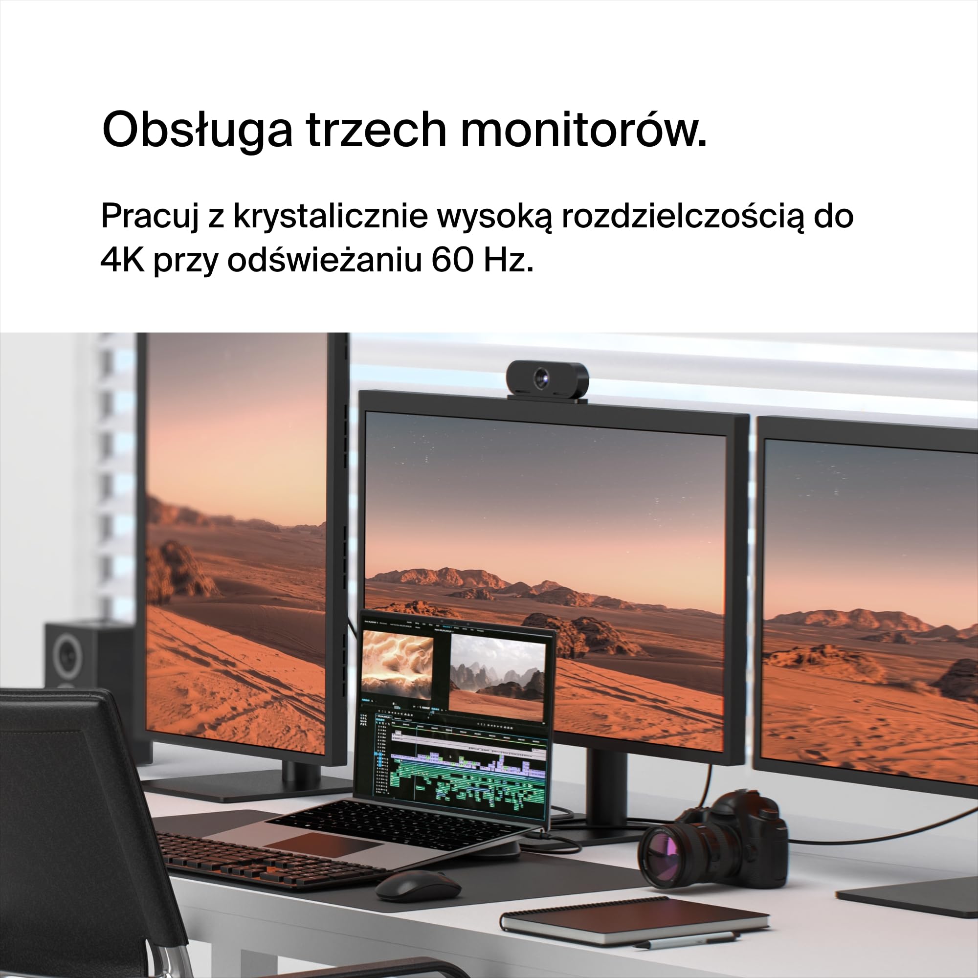 Belkin Connect Stacja dokująca USB-C 11 w 1 Dock Pro (obsługa 3 monitorów, Silicon Motion, Macbook, Windows, Chromebook, PD 100 W, transfer 10 Gb/s, Ethernet 2,5 Gb/s, czarny)