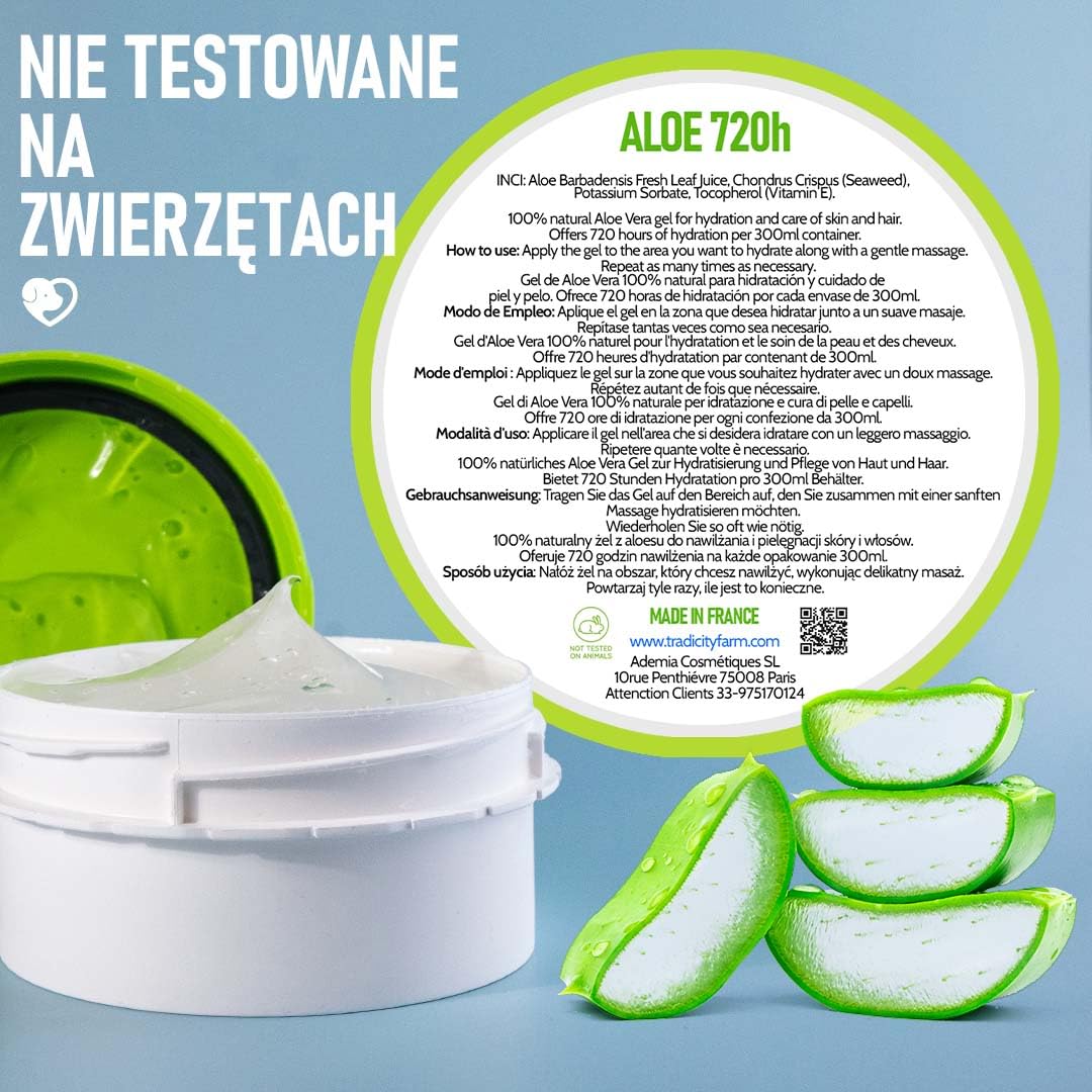 Aloe Vera 720H, Twoim kompleksowym rozwiązaniem dla nawilżonej i ukoić skóry Nawilżanie Uspokajanie skóry głowy Ochrona 2000 ml